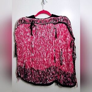 NWT Cashmere Blend Sleeveless Hooded Slouch Top With Silk Ribbon Accents.